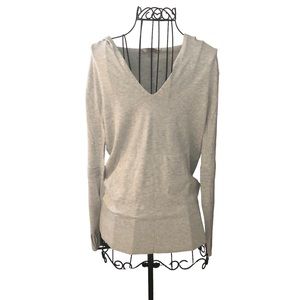 Athleta women’s hoodie long sleeve thumb holes kangaroo pockets pullover grey S